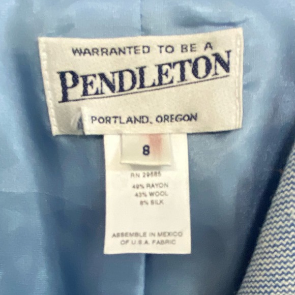 NWT Pendleton blue wool silk blend blazer 8 - Picture 13 of 14